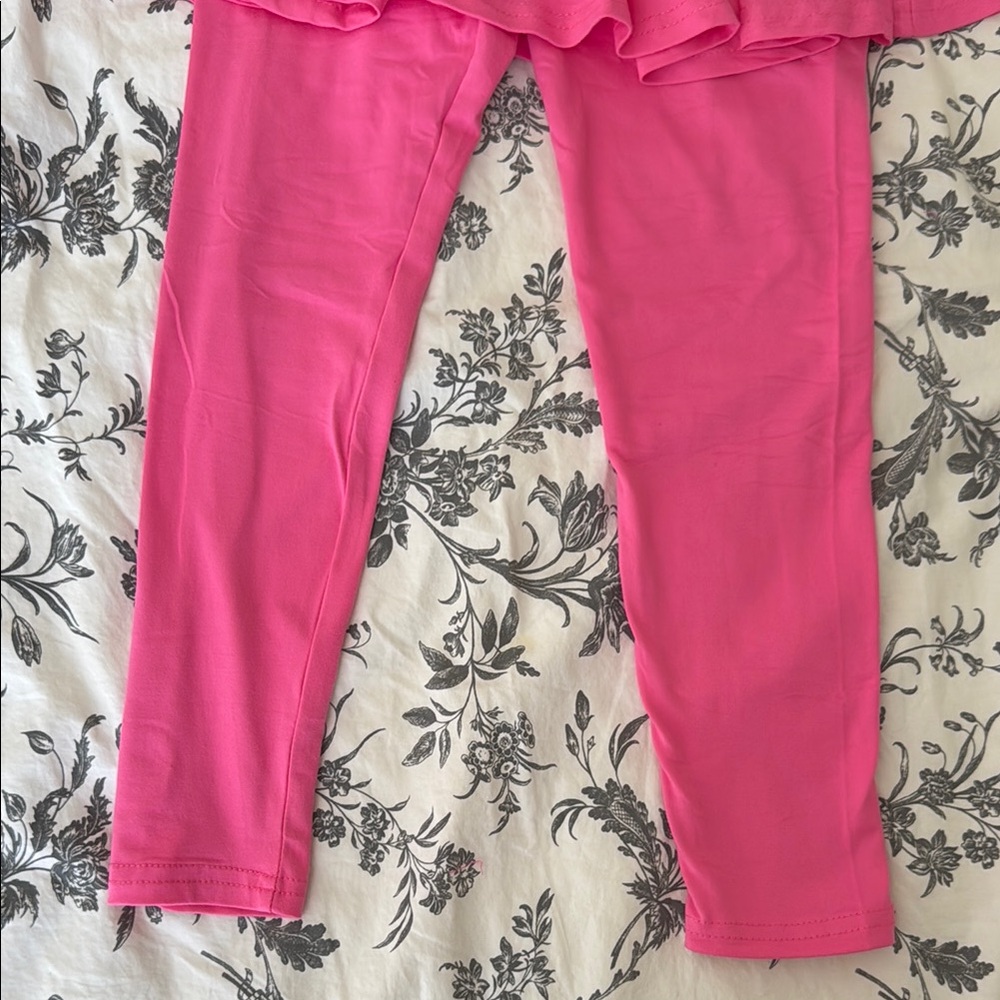 Pink Ruffled Kids Leggings - Picture 3 of 4